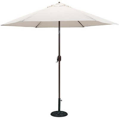 TropiShade 9 ft Bronze Aluminum Market Umbrella with Canvas Polyester Cover   